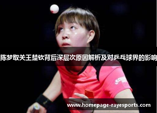 陈梦取关王楚钦背后深层次原因解析及对乒乓球界的影响
